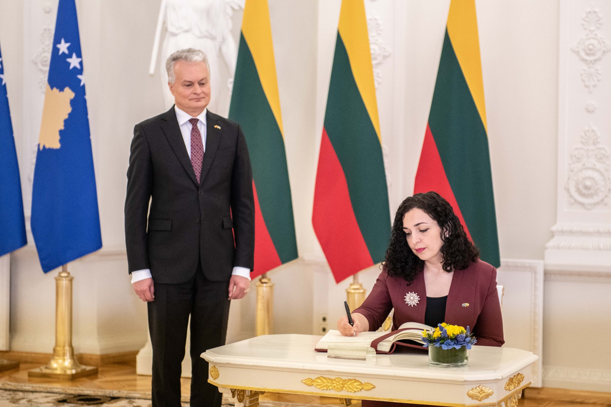 Presidentja Osmani është pritur nga Presidenti i Lituanisë, Gitanas Nausėda