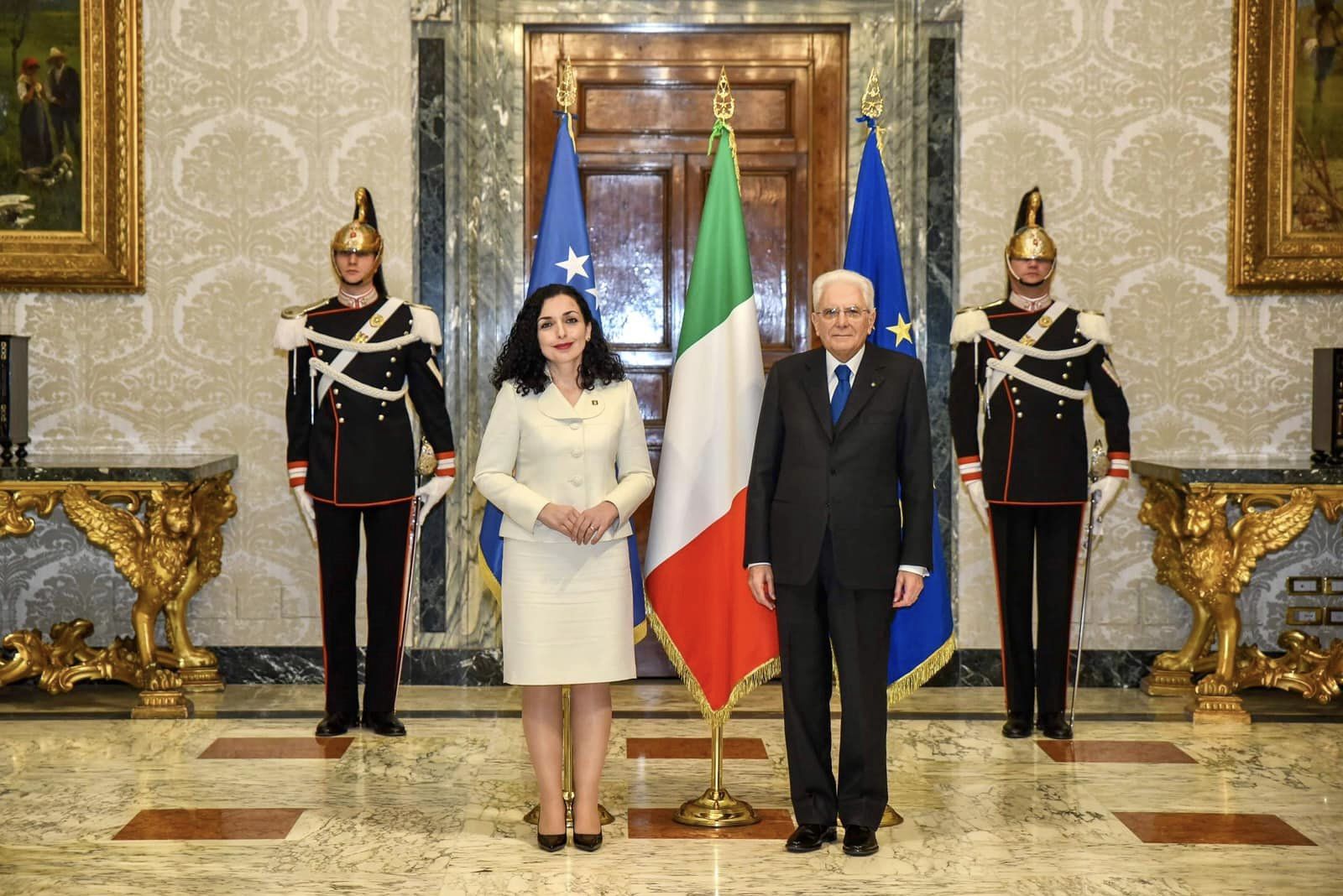 Presidentja Osmani u prit në takim nga Presidenti italian, Sergio Mattarella