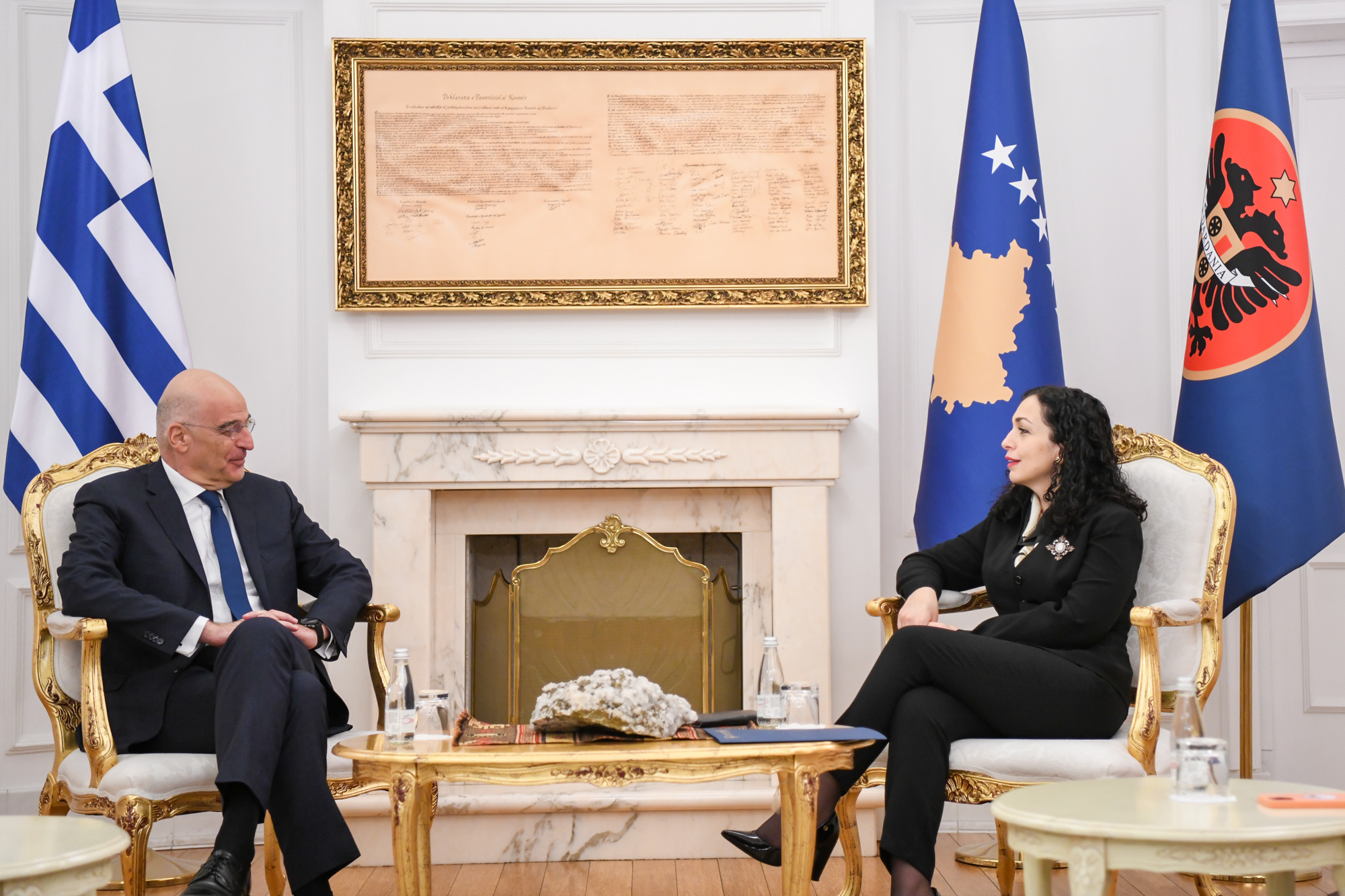 President Osmani received the Greek Foreign Minister Nikos Dendias