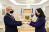 President Osmani received the credentials from the US Ambassador to Kosovo, Jeffrey M. Hovenier
