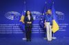 President Osmani at the meeting with President Metsola: European Parliament’s support- a guarantee for Kosovo's European path