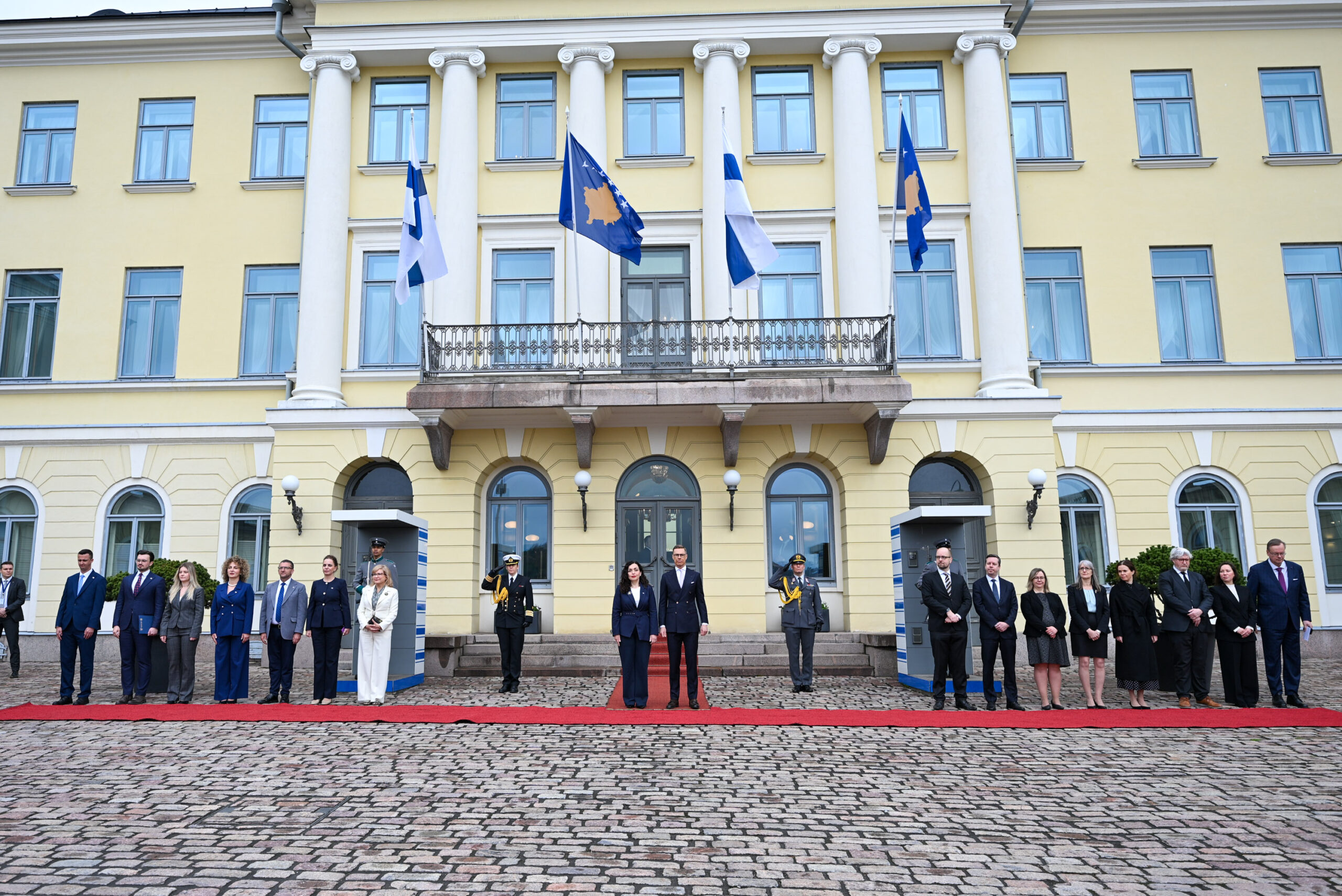 Pritja në Pallatin Presidencial në Helsinki nga Presidenti finlandez Alexander Stubb